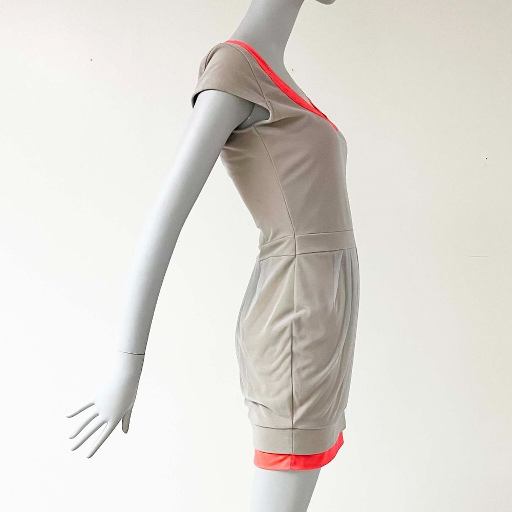 Callula Lillibelle Fitted Tan Mesh Mini Dress